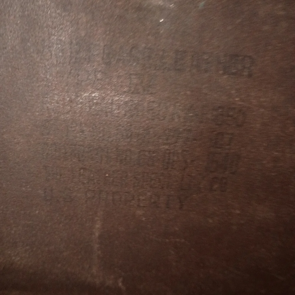 Vintage US Government Type VIII Leather Briefcase Navigation Document Bag Brass